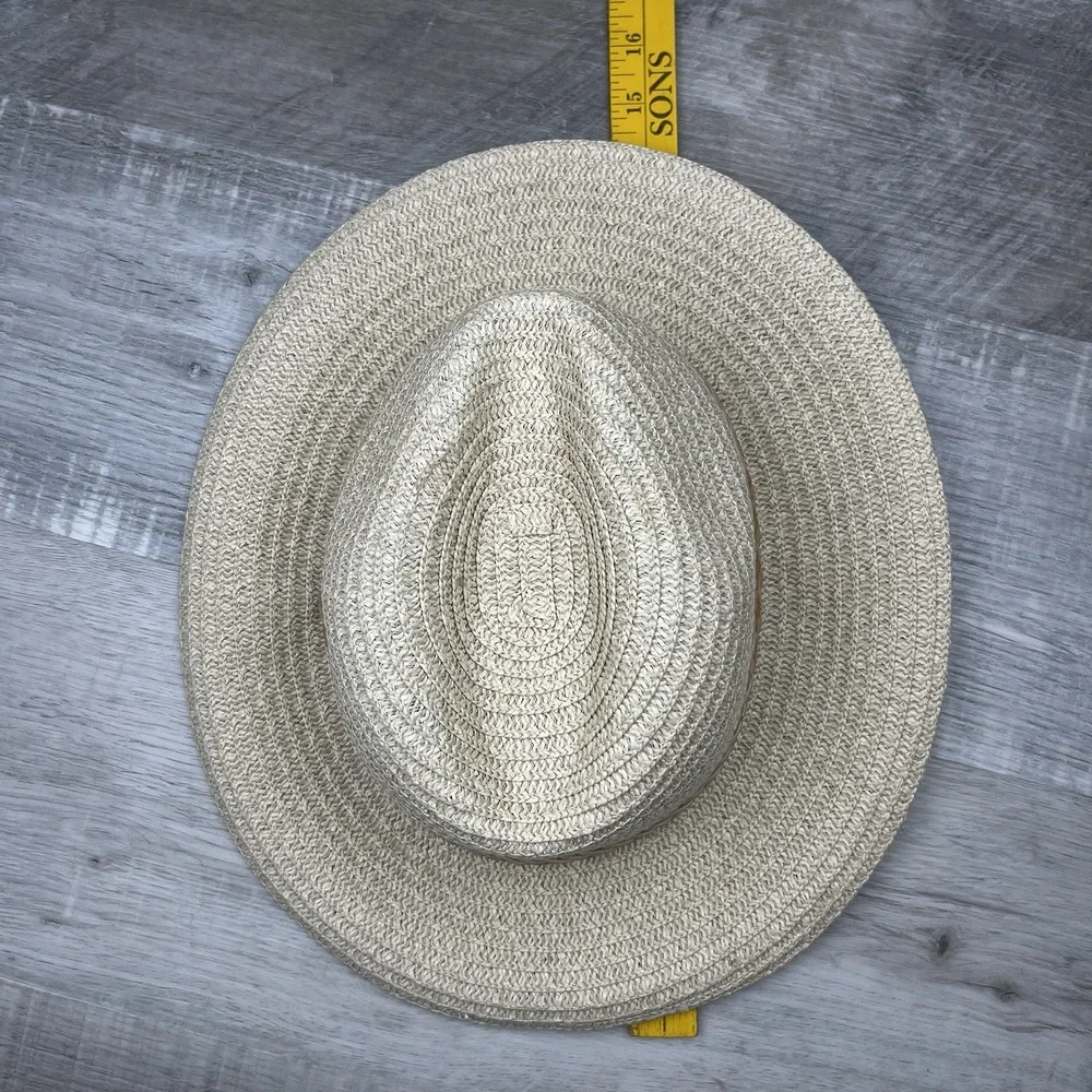 Columbia Straw Beach Sun Floppy Hat Unisex‎ Size S/M Braided Leather
